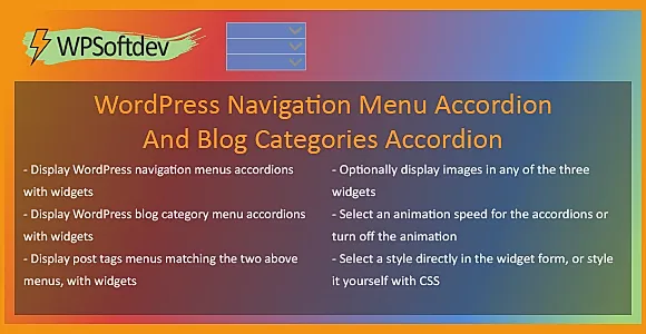 WPSoftdev WordPress Navigation Menu Accordion And Blog Categories Accordion