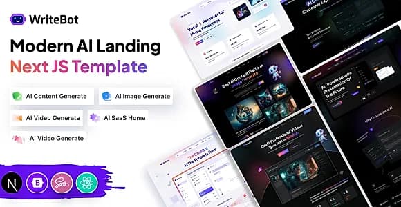 Writebot – AI Content Generator SaaS NextJs Template