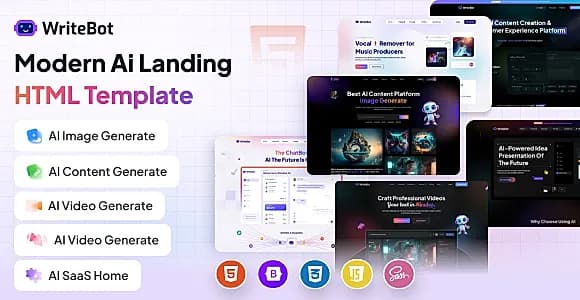 WriteBot - AI Landing HTML Template