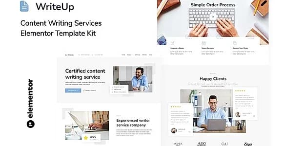 WriteUp - Content Writing Services Elementor Template Kit