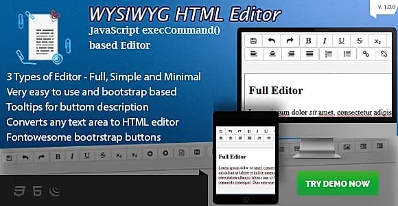 WYSIWYG HTML Editor - Bootstrap based Rich Text Editor