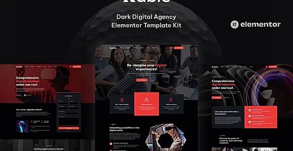 Xable - Dark Digital Agency Elementor Pro Template Kit