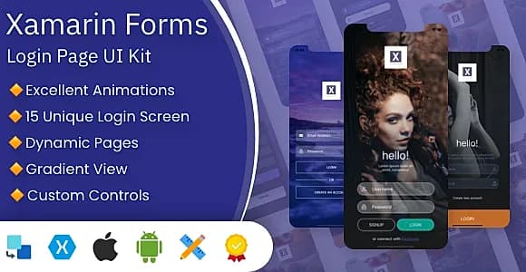XamUI Login Pages UI Kit | Xamarin Forms