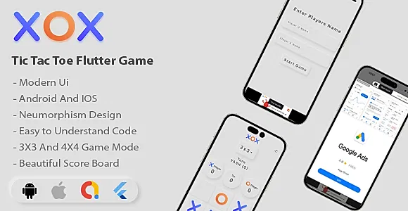 XOX – Tic Tac Toe Flutter Game With Admob