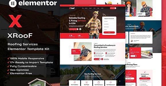 XRoof - Roofing Services Elementor Template Kit