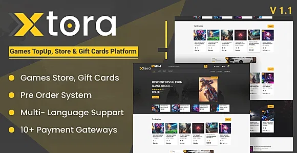 Xtora - Games TopUp, Store & Gift Cards Seller with Preorder Management