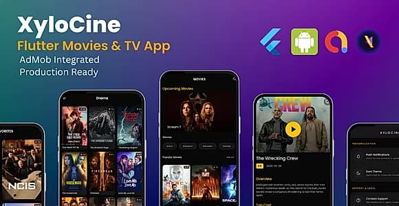 XyloCine – Flutter Movies & TV Shows App with AdMob Monetization  – Android