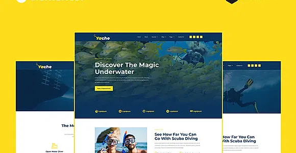 Yache - Scuba Diving Center Elementor Pro Full Site Template Kit