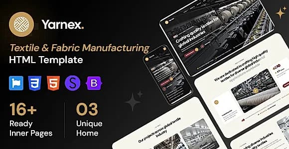 Yarnex - Textile & Fabric Manufacturing HTML Template