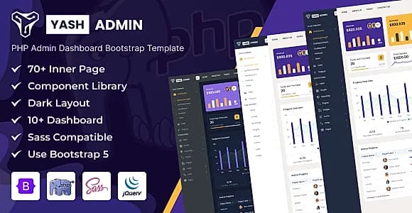 YashAdmin - PHP Sales Management System Admin Dashboard Template