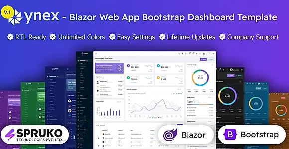 YNEX - Blazor Web App Server Bootstrap Admin Dashboard Template
