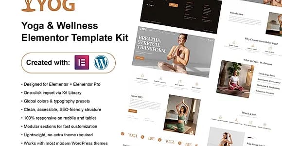 YOG – Yoga & Wellness Elementor Pro Template Kit