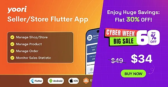 YOORI eCommerce Flutter Seller App