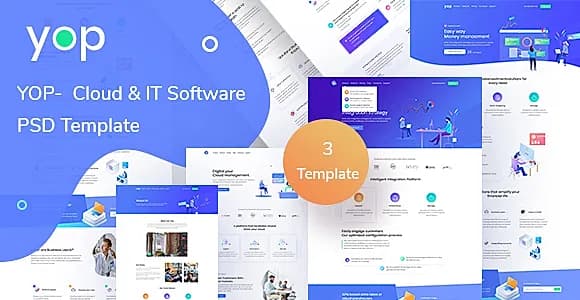 Yop  – Cloud &  IT Software PSD Template