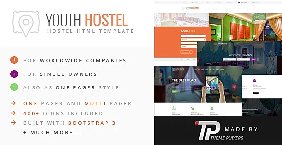 Youth Hostel - Travel & Hotel HTML Template