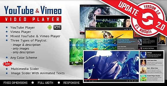 YouTube And Vimeo Video Player with Playlist