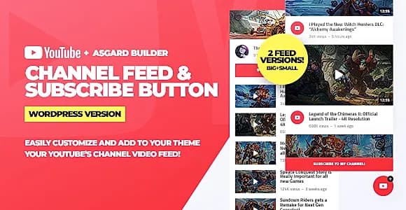 Youtube Channel Feeds and Subscribe Box WordPress Plugin