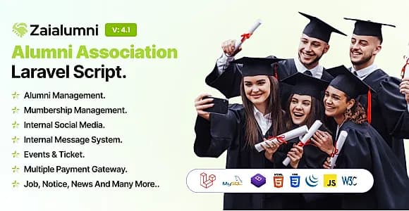 Zaialumni - Alumni Association Laravel Script / Alumni Management Software.
