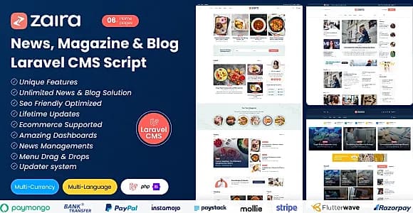 Zaira - News Magazine System Laravel Script with RTL