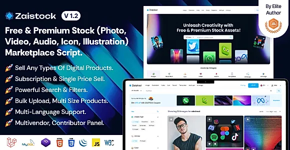 Zaistock - Free & Premium Stock Photo, Video, Audio, Icon Illustration Script