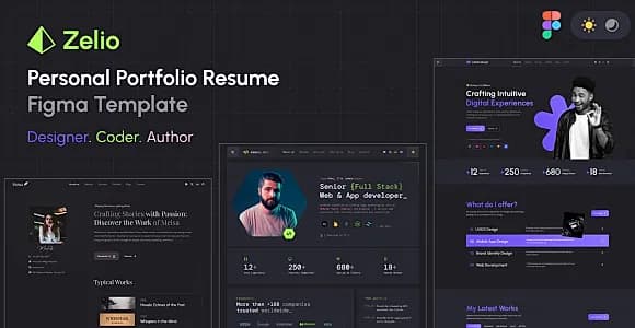 Zelio - Personal Portfolio Figma Template
