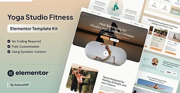 Zenara - Yoga Studio & Fitness Elementor Template Kit