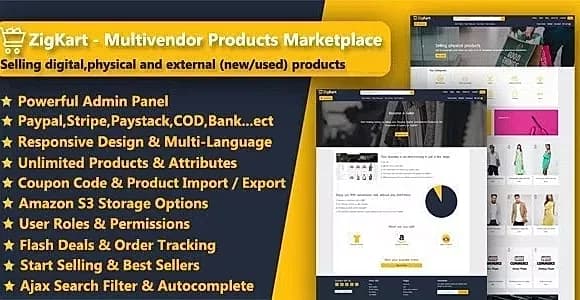 ZigKart - Single Vendor or Multi Vendor Products Marketplace