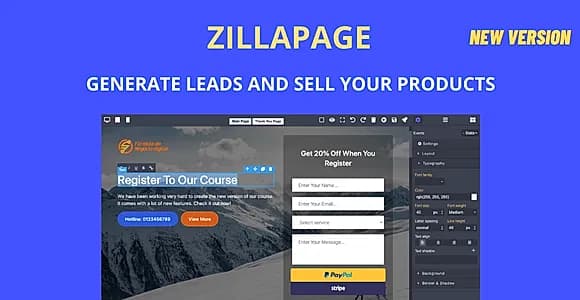 Zillapage -  Landing page and Ecommerce builder
