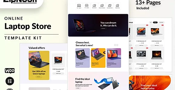 Zipnook - Woocommerce Laptop Store Elementor Pro Template Kit