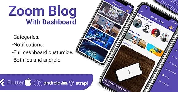 Zoom -Flutter Blog App With Dashboard ios and android