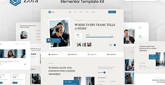 Zora - Photography Studio & Portfolio Elementor Template Kit