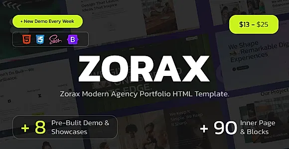 Zorax – Modern Creative Agency Portfolio HTML Template