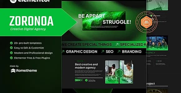 Zoronoa - Creative Digital Agency Elementor Template Kit