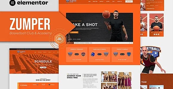 Zumper - Basketball Club & Academy Elementor Template Kit