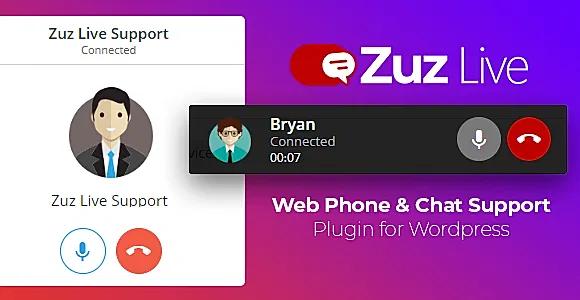 Zuz Live Web Phone Call & Chat Support Plugin for Wordpress
