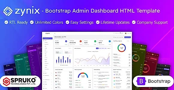Zynix - Bootstrap Dashboard HTML Template
