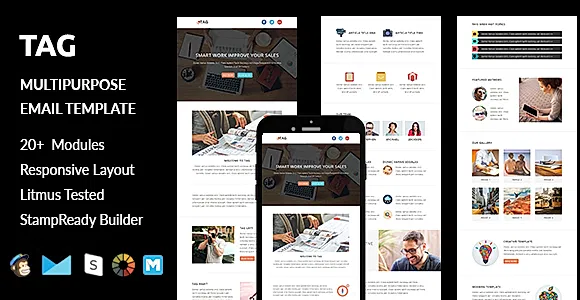 TAG - Multipurpose Responsive Email Template with Stampready Builder Access